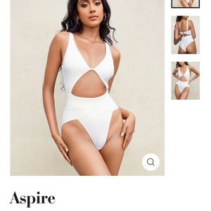 MBM Aspire White One Piece High Cut Swimsuit